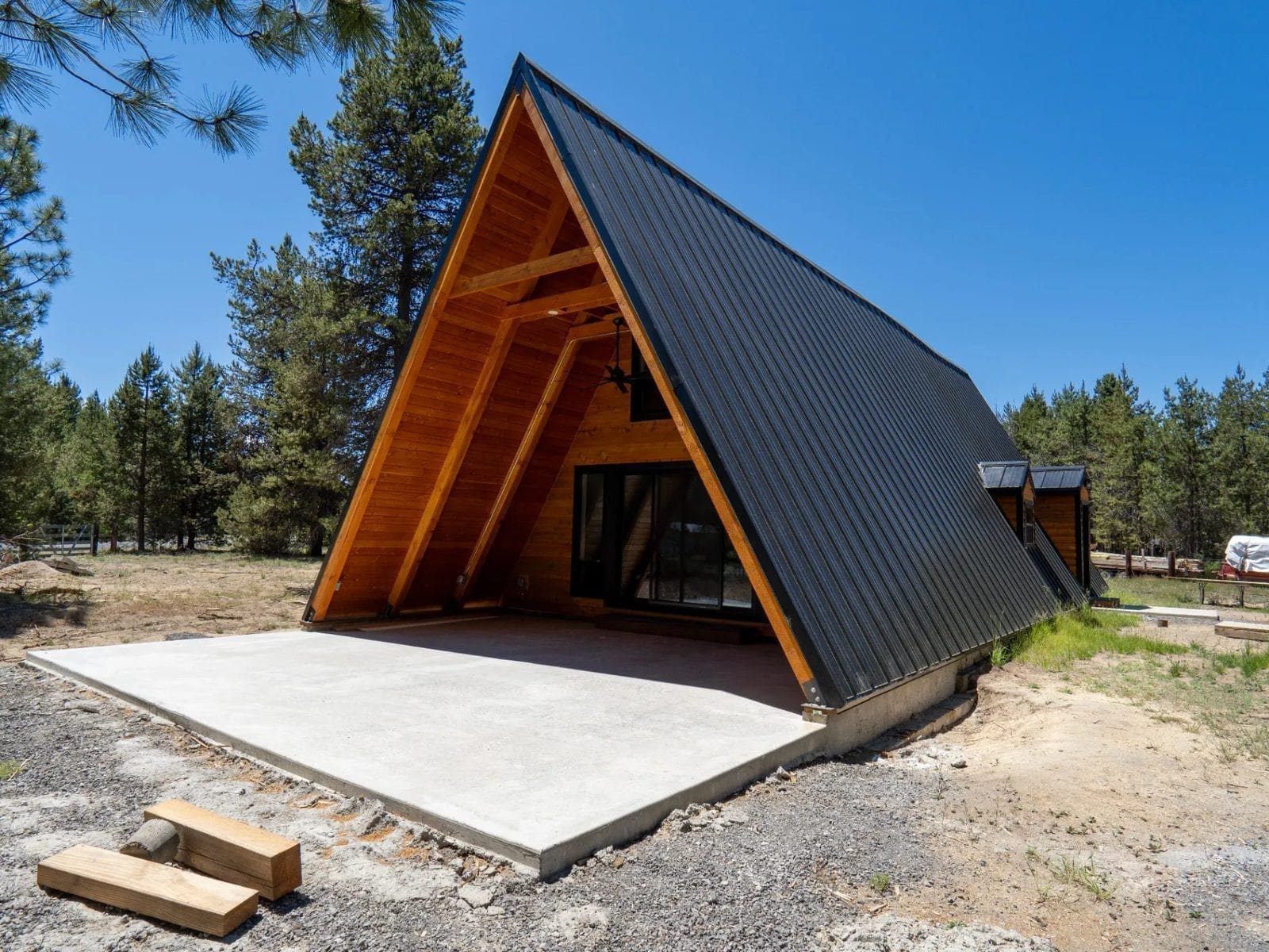Newly built A-frame home exterior