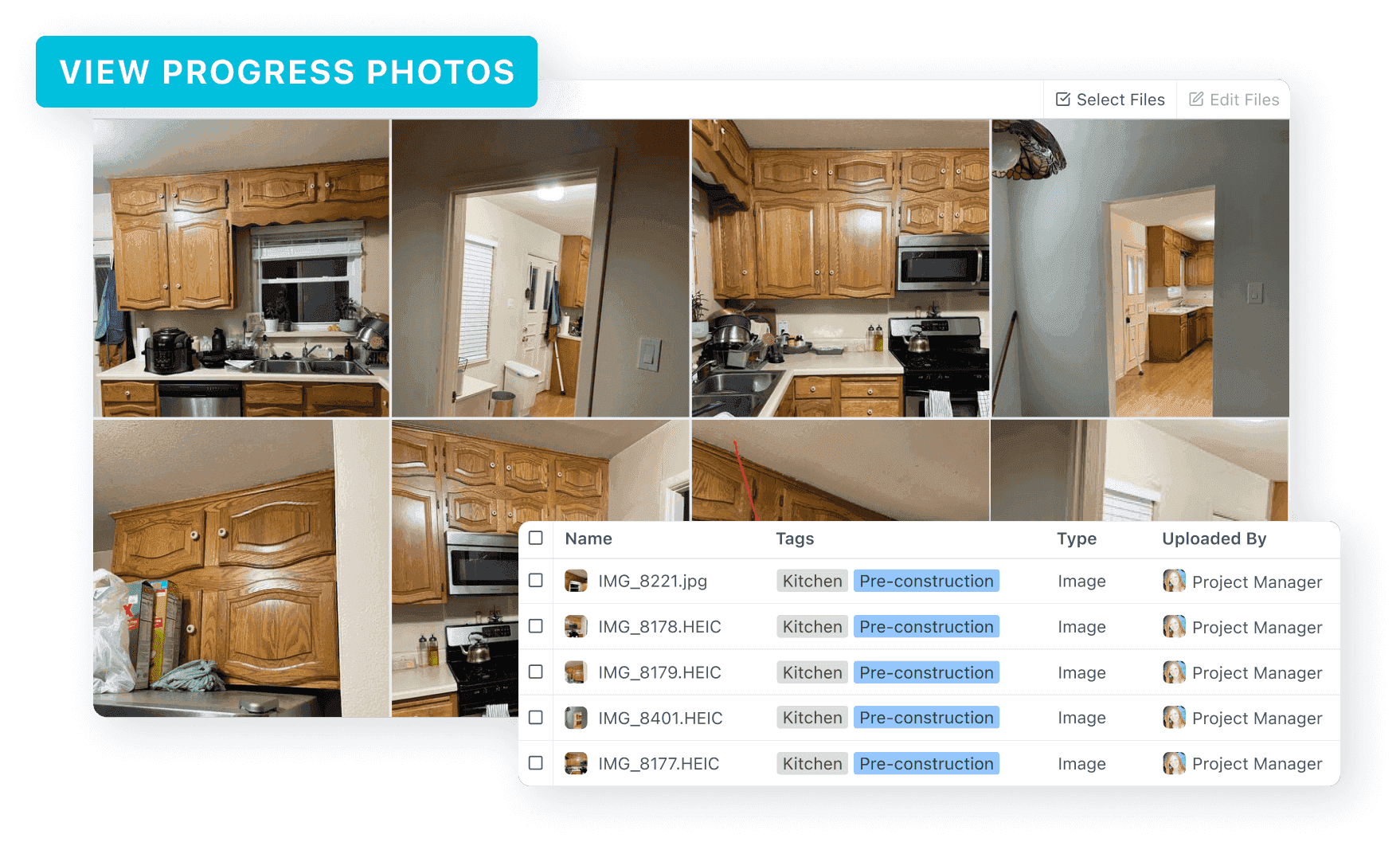 JobTread portal - daily log entries with weather and job-site photos